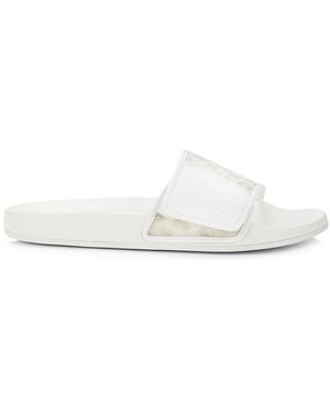 Jimmy Choo Fitz Monogram Slides - White