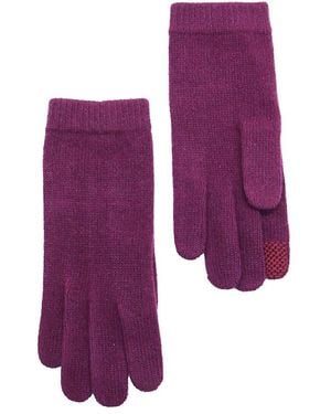 Portolano Knit Cashmere Tech Gloves - Purple