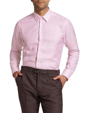 Emporio Armani Woven Dress Button-Up Shirt - Red