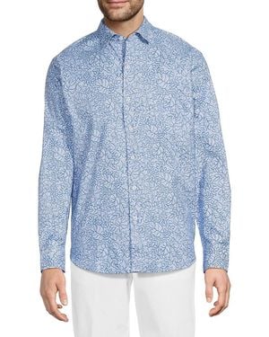 Tommy Bahama Lazlo Seaside Soirée Cotton-Blend Shirt - Blue
