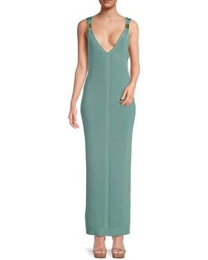 Hervé Léger Kerri V-Back Column Gown - Green