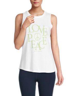 Spiritual Gangster Love Peace Graphic Tank Top - White