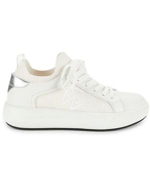 Stuart Weitzman Mixed Media Sneakers - White