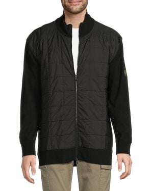 Belstaff Quilted Wool & Polyester Cardigan - Black