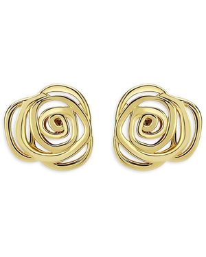 SAVIENE Romantic Cubic Zirconia Rose Stud Earrings - Metallic
