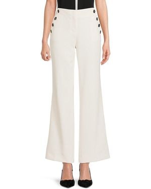 Karl Lagerfeld Solid Wide Leg Trousers - White