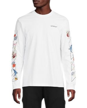 Off-White c/o Virgil Abloh Fresco Diag Skate Ls Tee - White