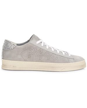 P448 Jack Crystal-Studded Suede Low-Top Trainers - White