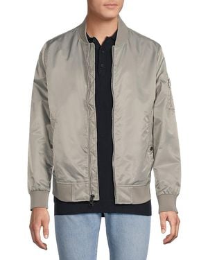 Kenneth Cole Nylon Bomber Jacket - Grey