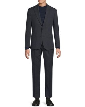 Karl Lagerfeld Neat Notch Lapel Modern-fit Suit - Blue