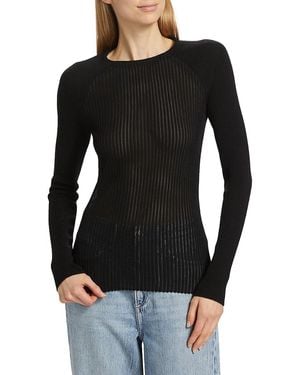 Rag & Bone Dorit Rib-Knit Wool-Blend Crewneck Sweater - Black