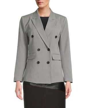 Wdny Double-breasted Stretch Woven Blazer - Natural