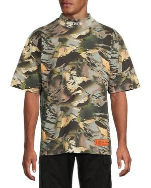 Heron Preston Abstract Print Cotton T-Shirt - Green
