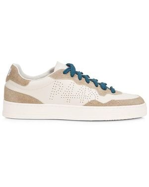 P448 Bali Suede Trim Perforated Leather Low-top Trainers - Multicolour