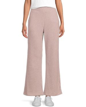 Andrew Marc Ribbed Wide-Leg Trousers - Pink