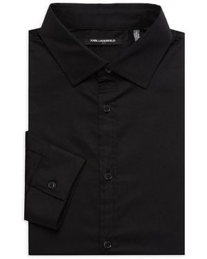 Karl Lagerfeld Spread Collar Dress Shirt - Black