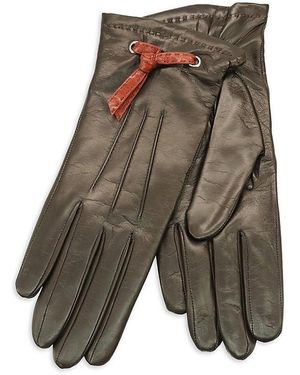 Portolano Tassel Leather Gloves - Grey