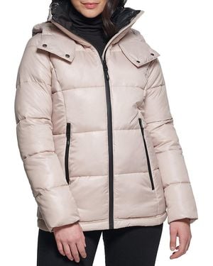 Kenneth Cole Hooded Puffer Jacket - Natural