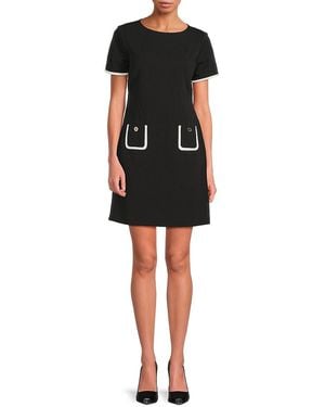 Tommy Hilfiger Contrast Trim Mini T-Shirt Dress - Black