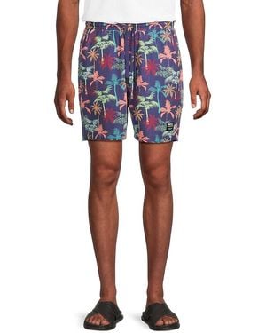 Wesc Austin Tropical-Print Drawstring Shorts - Blue