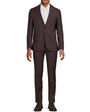 Ted Baker Roger Notch Lapel Wool Suit - Red