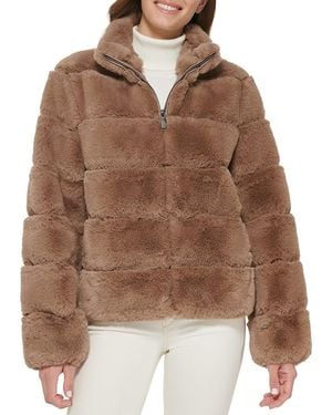 Calvin Klein Faux Fur Jacket - Brown