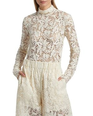 A.L.C. A. L.C. Indy Guipure Lace Turtleneck Top - Natural
