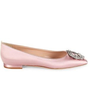 SJP by Sarah Jessica Parker Sonnet Crystal Satin Flats - Pink