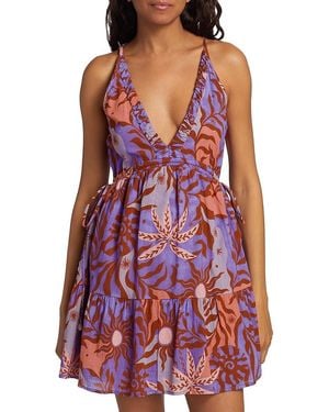 Xirena Jayda Printed Cotton Sleeveless Minidress - Red