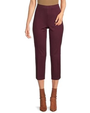Saks Fifth Avenue Stella Flat Front Cropped Trousers - Red