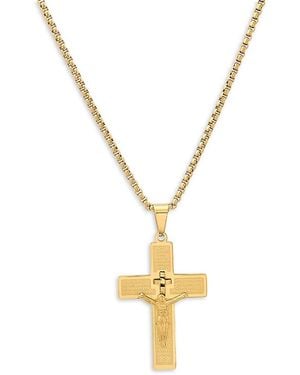 Anthony Jacobs "Our Father Prayer" 18K Goldplated Crucifix Pendant Necklace - Metallic