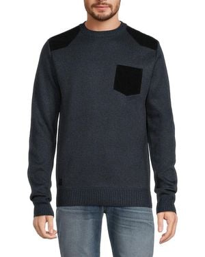 Buffalo David Bitton Widean Polar Fleece-Lined Sweater - Blue