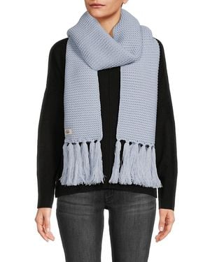 UGG Textured Wool Blend Scarf - Blue