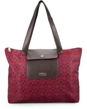 Cavalli Class by Roberto Cavalli Large Monogram Tote - Red