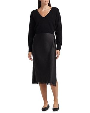 DH New York Mis Pieced Layered Midi-Dress - Black