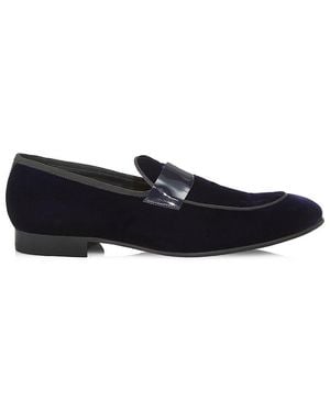 Saks Fifth Avenue Collection Patent Velvet Loafers - Black