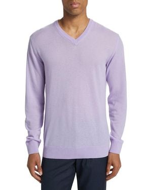 Saks Fifth Avenue Cashmere V-neck Sweater - Purple