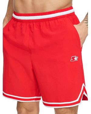 Starter Varsity Tipped Stretch Volleyball Shorts - Red