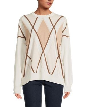 Brunello Cucinelli Geometric Cashmere Jumper - Natural