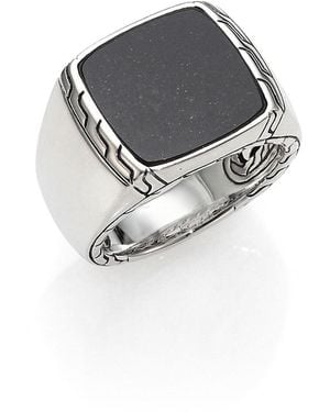 John Hardy Id Jade Signet Ring - Gray