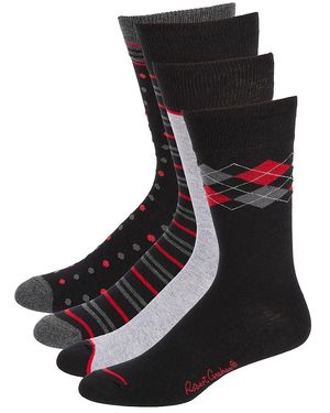 Robert Graham 4-Pack Logo Crew Socks - Black