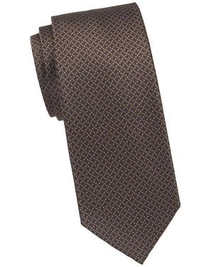 Canali Geometric Silk Tie - Gray