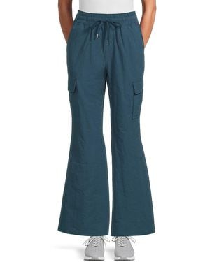 Andrew Marc Drawstring Cargo Flare Trousers - Blue