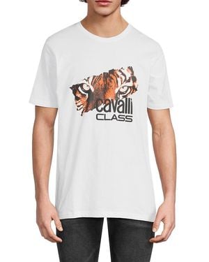 Cavalli Class by Roberto Cavalli Graphic Short-sleeve T-shirt - White