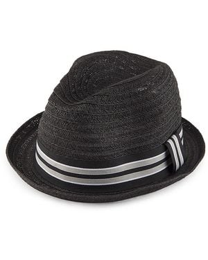 Bruno Magli Paper Fedora Hat - Black