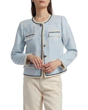 Kobi Halperin Lark Collarless Tweed Jacket - Blue