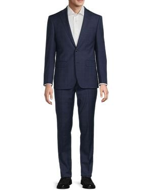 Calvin Klein Mabry Windowpane Wool-Blend Slim-Fit Suit - Blue