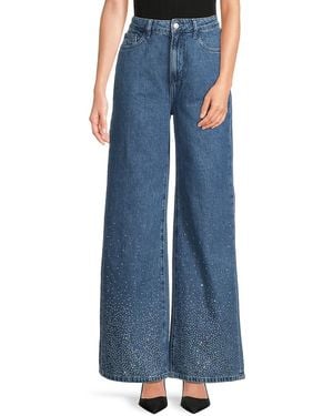 Joe's Jeans Embellished Wide-Leg Jeans - Blue