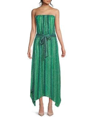 Ramy Brook Luca Printed Tie-waist Maxi Dress - Green