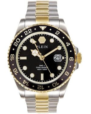 Philipp Plein Gmt-I Challenger Two-Tone Stainless Steel Bracelet Watch/44Mm - Black